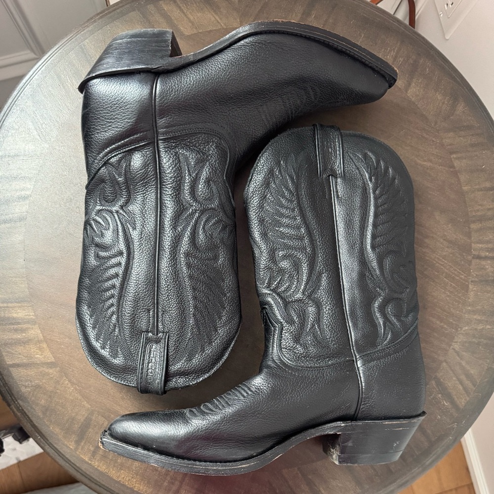 Boulet 1866 Black Leather Western Cowboy Boot - Men’s Size 9 - EUC - Picture 4 of 10